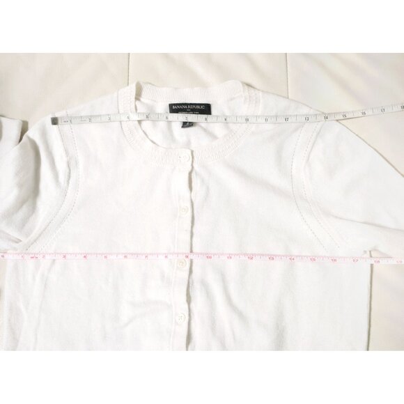 Off-White Basic Cardigan 🍦 BANANA REPUBLIC - Picture 7 of 7